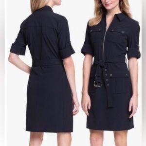 Michael Michael Kors Belted Multi Pocket Shirt Dress Sz XS